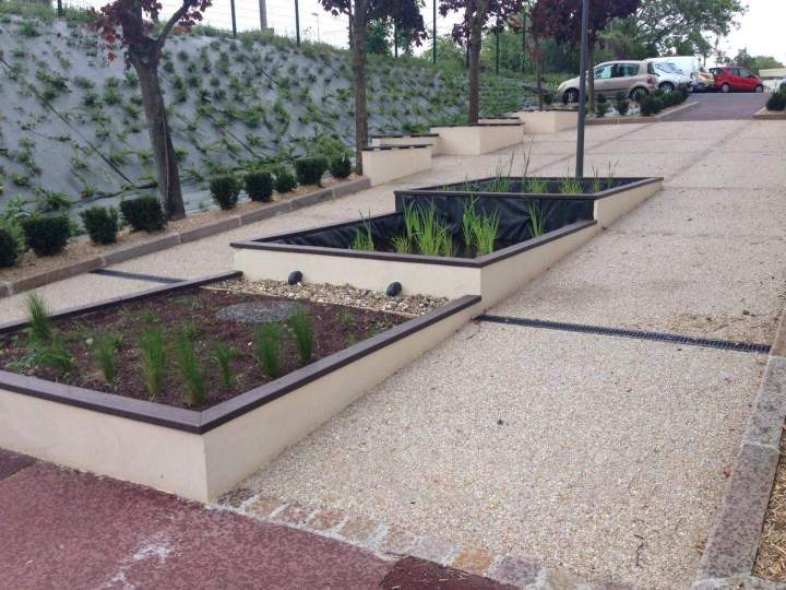 Création square piétonnier accès gare Aubergenville Val d'Oise